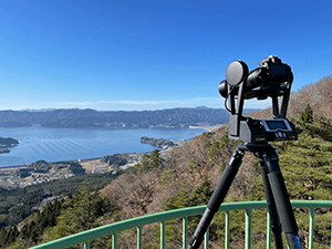 箱根山展望台からの広田湾。良い天気。